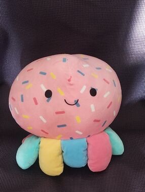 Plush Pink Sprinkle Octopus Stuffed Animal with Colorful Tentacles